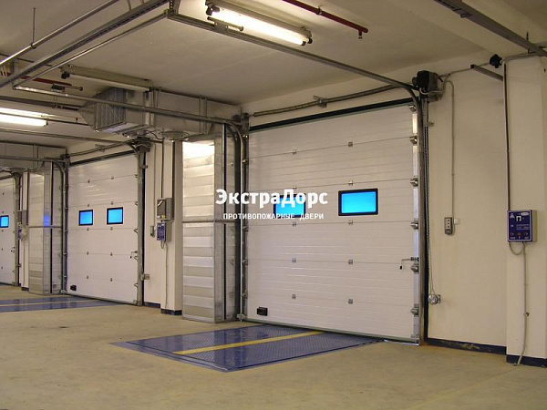 Подъемные автоматические противопожарные ворота с окнами в Подольске  купить