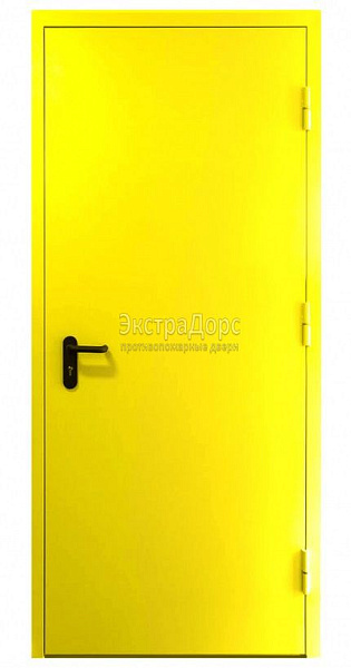 Противопожарная дверь EI 45 желтая дымогазонепроницаемая металлическая в Подольске  купить
