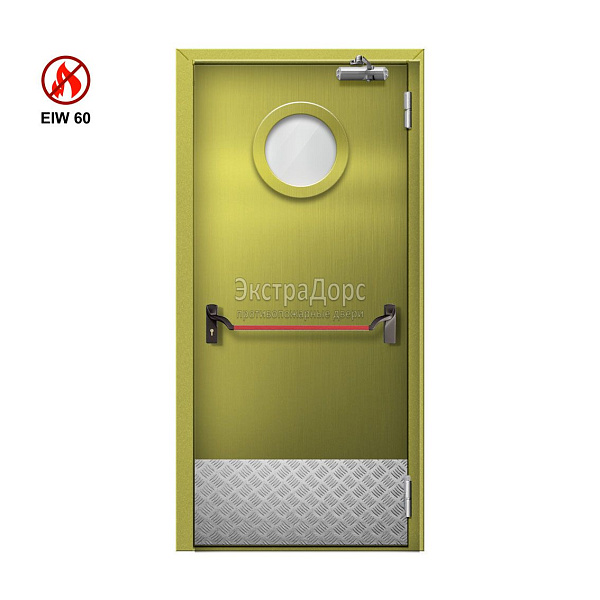 Противопожарная дверь EIW 60 ДОП-01-EIW-60 ДП54 однопольная остекленная стальная с антипаникой в Подольске  купить