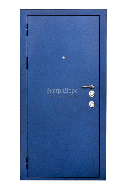 Противопожарная уличная дверь металлическая утепленная EIW 60 синяя глухая однопольная в Подольске  купить