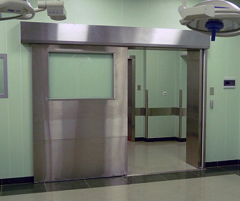 Раздвижная дверь из нержавеющей стали с остеклением